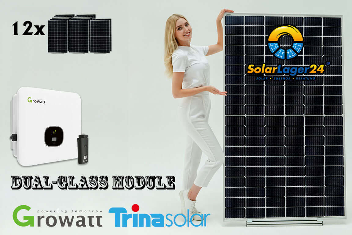 Solaranlage 5,4 KWp Solarmodule Doppelglas Trina Solar a 450W  Hybrid Wechselrichter