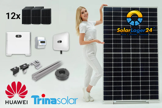 Komplettpaket 5 KWp mit Huawei Speicher, Trina Solar 450W und Montagematerial Ziegeldach