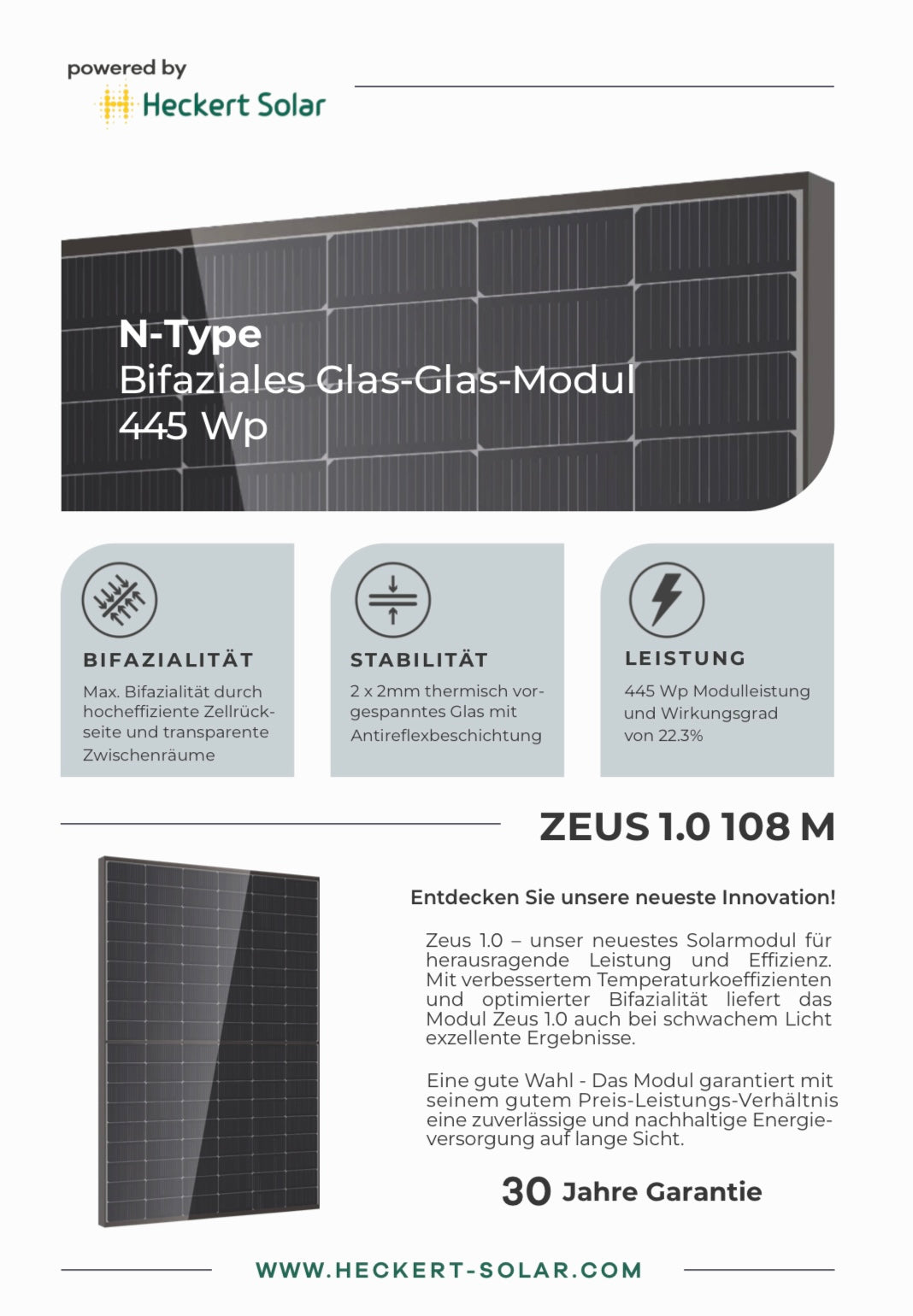 Balkonkraftwerk 1335Wp mit Heckert Solar Bifazial und 1,6kWh Speicher