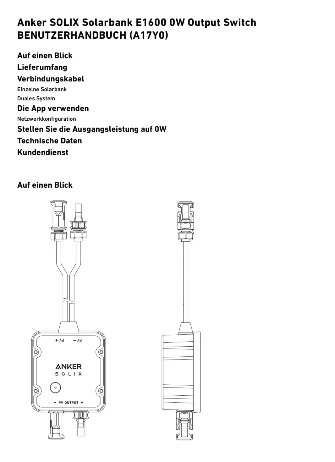 Anker SOLIX Solarbank E1600 + 17Y0 Schalter Nulleinspeisung