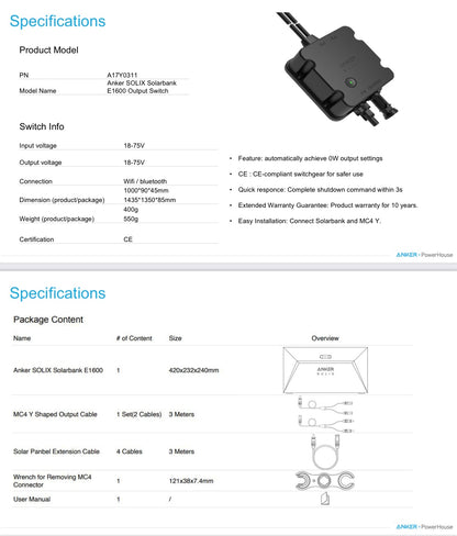 Anker SOLIX Solarbank E1600 + 17Y0 Schalter Nulleinspeisung