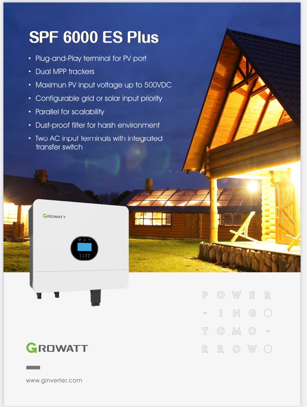 Growatt Wechselrichter SPF 6000 ES Plus Off-Grid 6KW